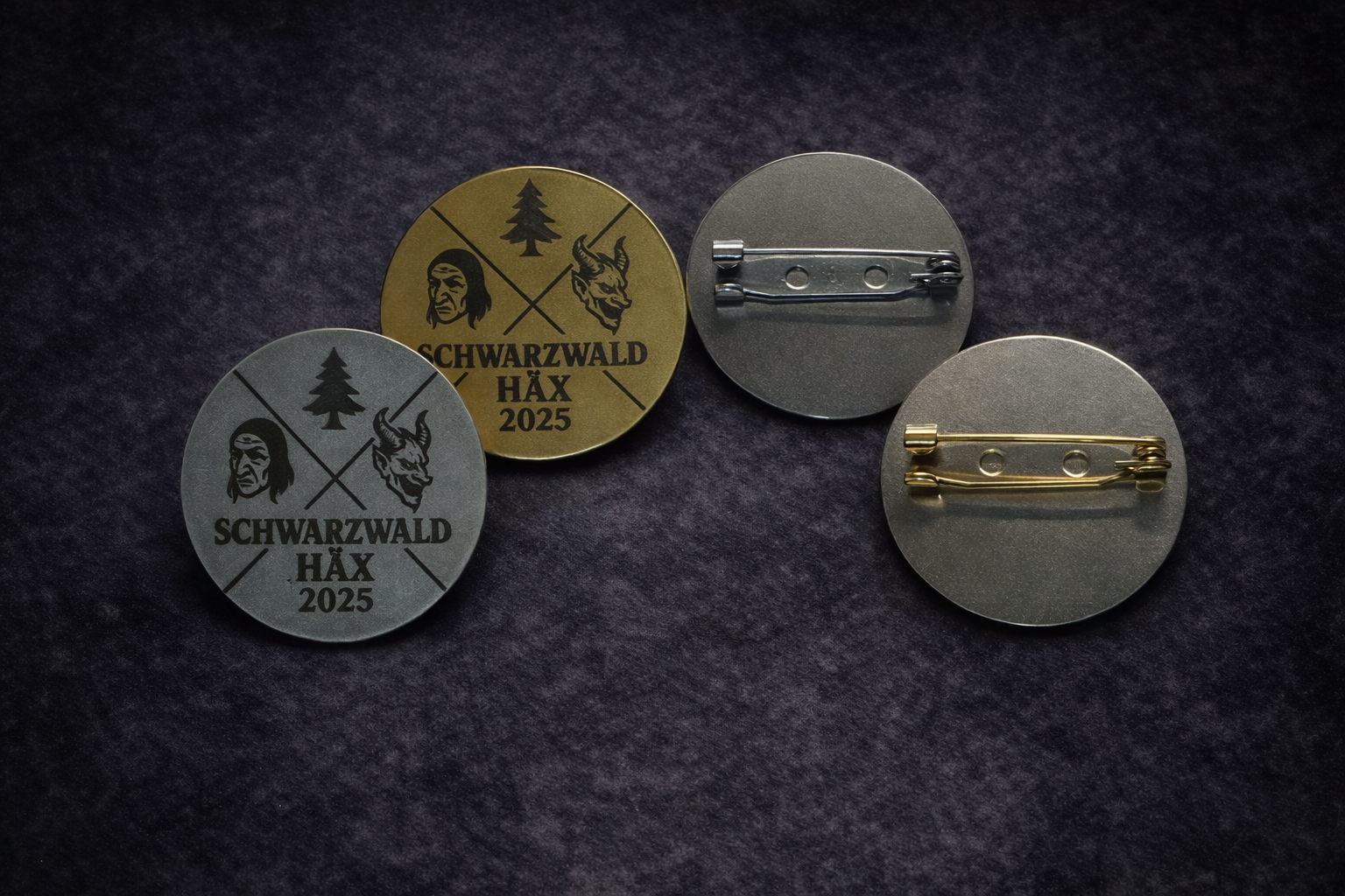 Ansteckplakette mit Logo Gold oder Silber (für Fasnacht / Fasnet / Fasnt)